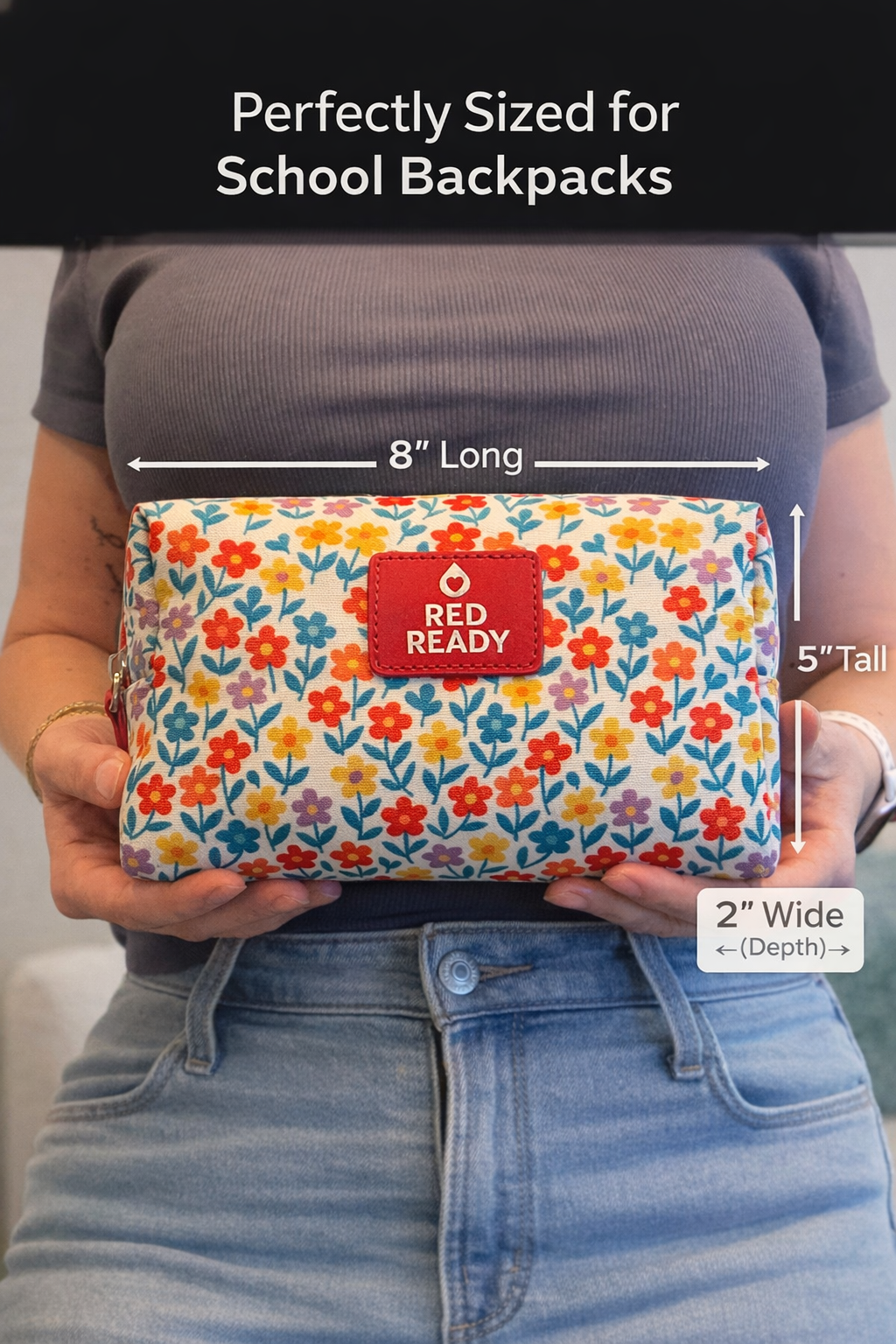 Red Ready™ First Period Kit – Discreet Emergency Pouch for Girls (Ages 8–13)